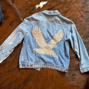 Lucky brand denim studded jacket